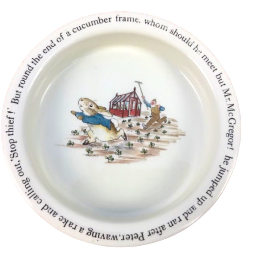 WEDGWOOD PETER RABBIT BEATRIX POTTER MR MCGREGOR child’s bowl by ENGLAND EASTER